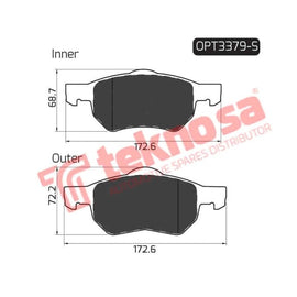 Brake Pad Chrysler Voyager 00 08 ( Front ) W Shim (SET LH & RH Wheel) Brake Pads Optima