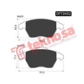 Brake Pad Citroen C4 04 ( Front ) (SET LH & RH Wheel) Brake Pads Optima