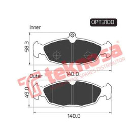 Brake Pad Daewoo Lanos 97 00 ( Front ) (SET LH & RH Wheel) Brake Pads Optima