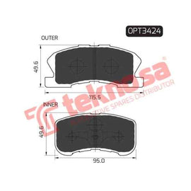 Brake Pad Daihatsu Cuore 99 00 ( Front ) (SET LH & RH Wheel) Brake Pads Optima