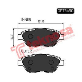 Brake Pad Fiat Bravo 07 ( Front ) (SET LH & RH Wheel) Brake Pads OPTIMA
