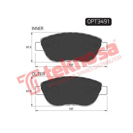 Brake Pad Fiat Doblo 06 ( Front ) (SET LH & RH Wheel) Brake Pads Optima