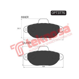 Brake Pad Fiat Punto 94 ( Front ) (SET LH & RH Wheel) Brake Pads Optima