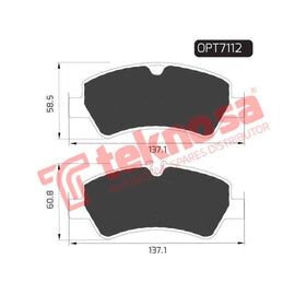 Brake Pad Ford Transit 15 ( R ) (SET LH & RH Wheel) Brake Pads Optima