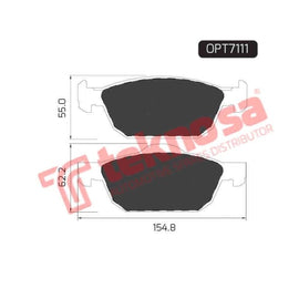 Brake Pad Honda Accord 08 ( Front ) (SET LH & RH Wheel) Brake Pads Optima