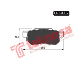 Brake Pad Honda Ballade 89 ( R ) (SET LH & RH Wheel) Brake Pads Optima