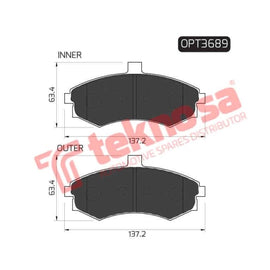Brake Pad Hyundai Elantra 01 ( Front ) (SET LH & RH Wheel) Brake Pads Optima