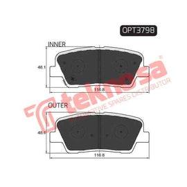 Brake Pad Hyundai Santa Fe 10 ( R ) (SET LH & RH Wheel) Brake Pads OPTIMA