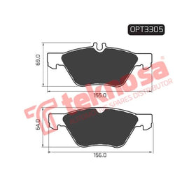 Brake Pad Mercedes E Class W210 00 ( Front ) (SET LH & RH Wheel) Brake Pads Optima