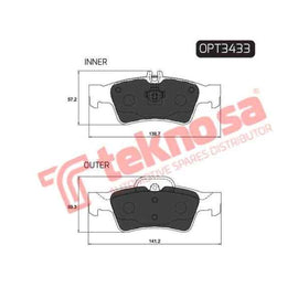 Brake Pad Mercedes E Class W211 04 ( R ) (SET LH & RH Wheel) Brake Pads Optima