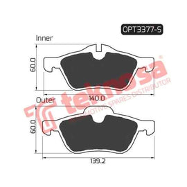 Brake Pad Mini Cooper 01 ( Front ) W Shim (SET LH & RH Wheel) Brake Pads Optima