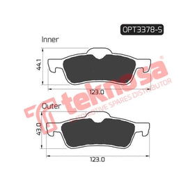 Brake Pad Mini Cooper 01 ( R ) W Shim (SET LH & RH Wheel) Brake Pads Optima
