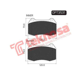 Brake Pad Nissan 350Z 04 ( Front ) (SET LH & RH Wheel) Brake Pads Optima