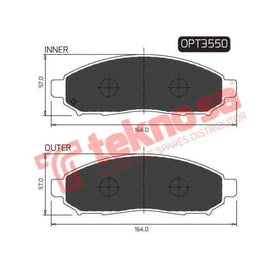Brake Pad Nissan Navara 05 16 ( Front ) (SET LH & RH Wheel) Brake Pads OPTIMA