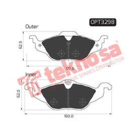 Brake Pad Opel Astra 00 05 ( Front ) (SET LH & RH Wheel) Brake Pads Optima