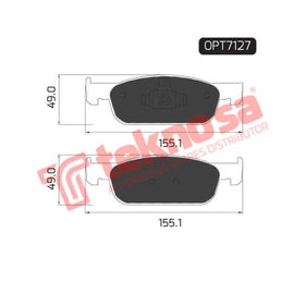 Brake Pad Renault F07 10 ( Front ) (SET LH & RH Wheel) Brake Pads Optima