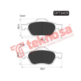 Brake Pad Renault Laguna Ii 01 ( Front ) (SET LH & RH Wheel) Brake Pads Optima