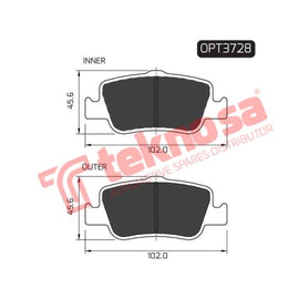 Brake Pad Toyota Auris 07 ( R ) (SET LH & RH Wheel) Brake Pads Optima