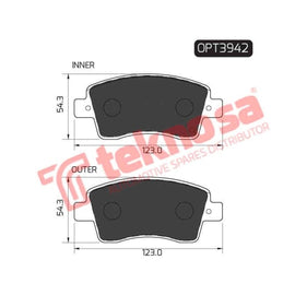 Brake Pad Toyota Etios 12 ( Front ) (SET LH & RH Wheel) Brake Pads Optima