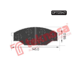 Brake Pad Toyota Hiace 83 91 ( Front ) (SET LH & RH Wheel) Brake Pads Optima