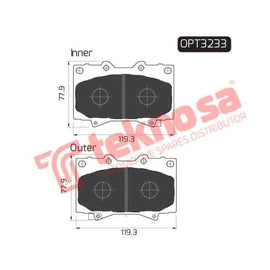 Brake Pad Toyota Land Cruiser 98 07 ( Front ) (SET LH & RH Wheel) Brake Pads Optima