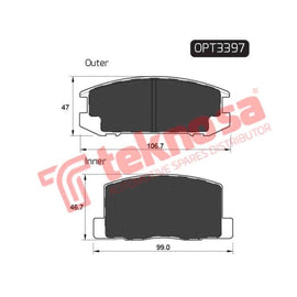 Brake Pad Toyota Mr2 01 05 ( R ) (SET LH & RH Wheel) Brake Pads Optima