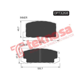Brake Pad Toyota Mr2 01 05 ( R ) (SET LH & RH Wheel) Brake Pads Optima