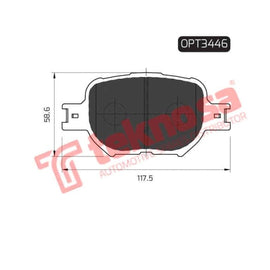 Brake Pad Toyota Runx 180 Rear Solidi 02 08 ( Front ) (SET LH & RH Wheel) Brake Pads OPTIMA
