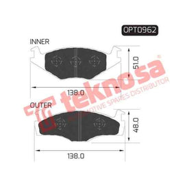 Brake Pad Volkswagen Citi Golf 00 05 ( Front ) (SET LH & RH Wheel) Brake Pads Optima