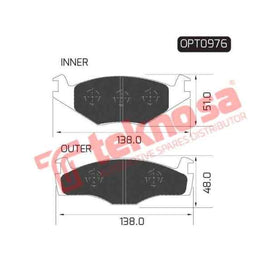 Brake Pad Volkswagen Citi Golf 87 98 ( Front ) (SET LH & RH Wheel) Brake Pads Optima