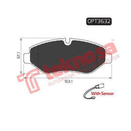 Brake Pad Volkswagen Crafter 06 ( Front ) W Sensor (SET LH & RH Wheel) Brake Pads Optima