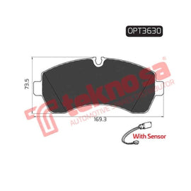 Brake Pad Volkswagen Crafter 06 ( Front ) W Sensor (SET LH & RH Wheel) Brake Pads Optima