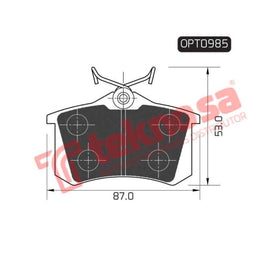 Brake Pad Volkswagen Golf [3] 2.0 Gti 92 99 ( Front ) (SET LH & RH Wheel) Brake Pads Optima