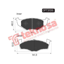 Brake Pad Volkswagen Polo 96 03 ( Front ) (SET LH & RH Wheel) Brake Pads Optima