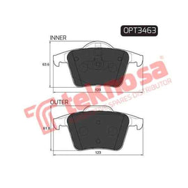 Brake Pad Volvo S60 03 ( R ) (SET LH & RH Wheel) Brake Pads Optima