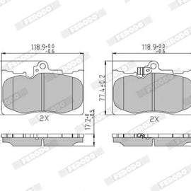 Brake Pads Front Lexus Gs200T,300,350,450H,Is200[3],Is350 (06 ) Toyota Mk X (04 ) (FERODO FDB4216) (SET LH & RH Wheel) Brake Pads FERODO