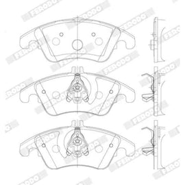 Brake Pads Front Mercedes C Class (07 15) [W204] E Class [W212] (09 17) Slk 200 250 350 [R172] (11 ) (FERODO FDB1979) (SET LH & RH Wheel) Brake Pads FERODO