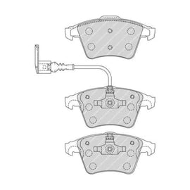 Brake Pads Front Vw Kombi T5 (04 ) Transporter (04 ) (FERODO Front VentedR1643) (SET LH & RH Wheel) Brake Pads FERODO