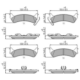 Brake Pads Rear Jeep Cherokee (01 08) Grand Cherokee (92 02) Wrangler (96 07) (FERODO FDB1549) (SET LH & RH Wheel) Brake Pads FERODO