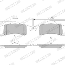 Brake Pads Rear Jeep Grand Cherokee (1999 2005) (FERODO FDB1524) (SET LH & RH Wheel) Brake Pads FERODO