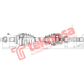 Front Right Driveshaft Complete Ducato Boxer Relay 3.0 HDi Multijet (DCT202) CV Joint Teknosa