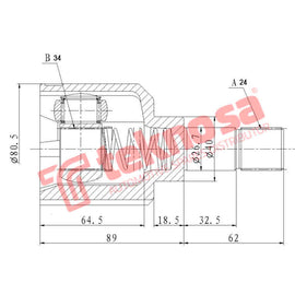 Inner CV Joint Front Left Citroen C3 C4 Berlingo Opel Corsa Peugeot 208 308 (CT4016) CV Joint Teknosa
