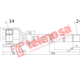 Inner CV Joint Front Right Opel Combo Peugeot 308 (OP4018) CV Joint Teknosa
