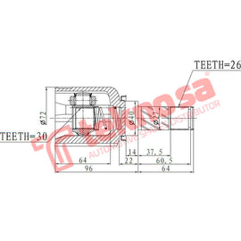 Inner CV Joint Left Renault Clio IV 0.9 TCe / 1.2 | Grandtour 0.9 TCe RN4033 CV Joint Teknosa