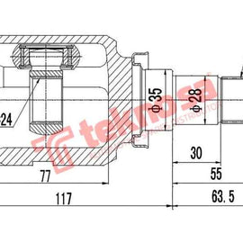 Inner Cv Joint Toyota Corolla,Verso,Mr2,Rav 4 (1Zz-Fe) 1.8Vvti 01-08 (LHS) CV Joint Teknosa