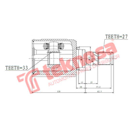Inner Left CV Joint – Nissan Qashqai / Qashqai+2 / X-Trail 2.0 MR20DE NI4059 CV Joint Teknosa