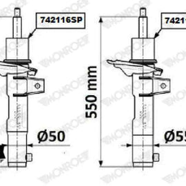 Shock Front Audi A3,S3/Vw Golf 7 2013-2017> (MONROE)(742116SP) Monroe