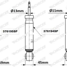 Shock Rear Audi A3/S3 Vw Golf 7 2012-2016> (MONROE)(376195SP) Monroe